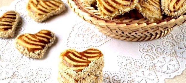 Кунжутное печенье со сгущёнкой