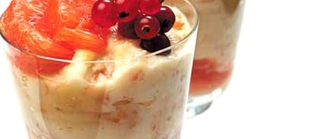 Слоеный десерт с грейпфрутом