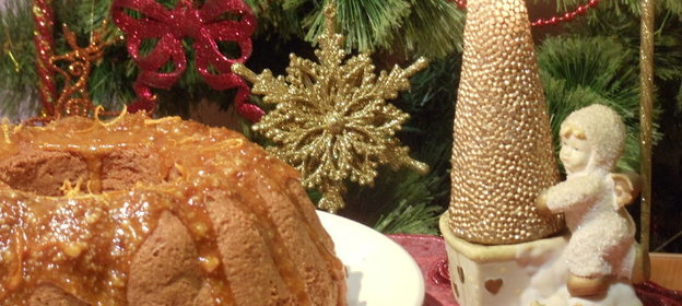 Фруктовый кекс с апельсиновой карамелью