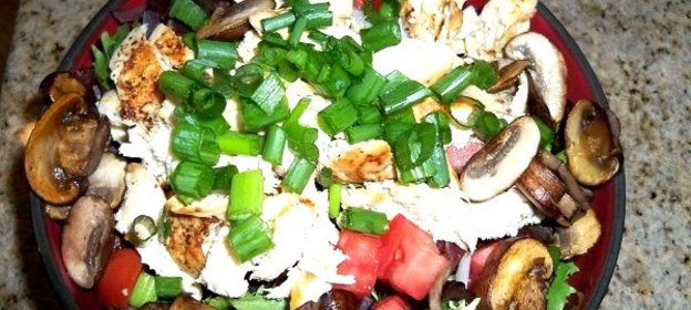 Салат куриный с шампиньонами