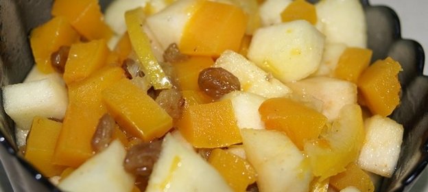 Десерт из тыквы и яблок