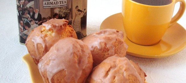 Кексы на кедровой мучке с лимонной глазурью