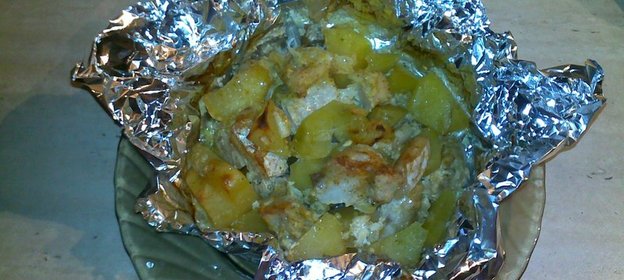 морской язык запеченный в фольге