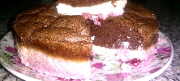 Шоколадный творожный торт без сахара