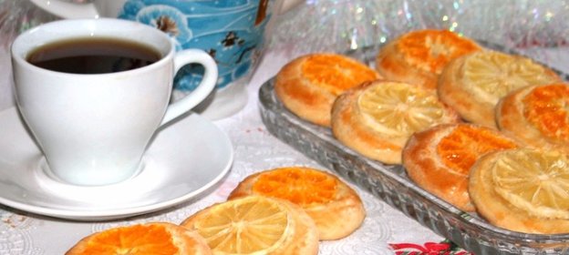 Миндальное печенье с мандаринами и лимоном
