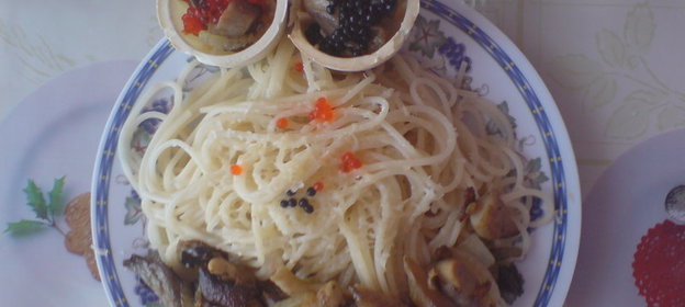Спагетти+грибочки