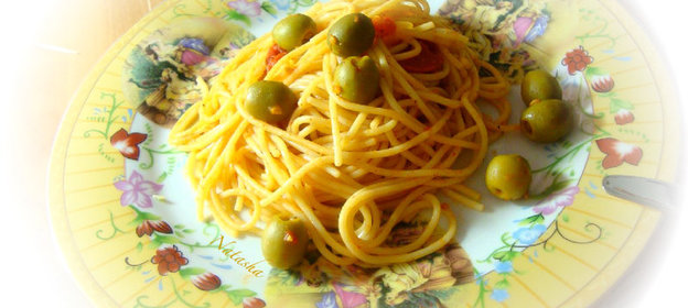 Спагетти с томатами (еда в пост)