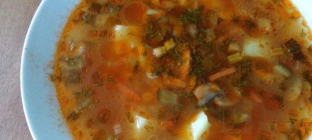 Острый суп из морской капусты