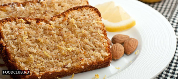 Лимонный кекс с миндалем