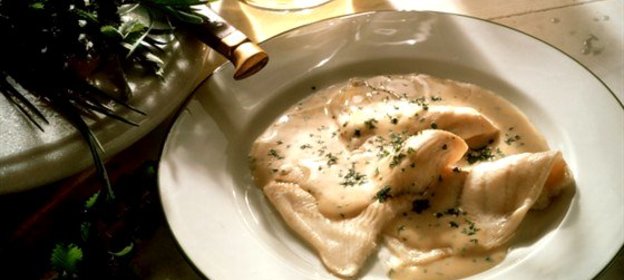 Филе морского языка с соусом бешамель а‑ля гратен