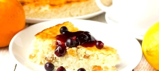Творожно-рисовая запеканка с изюмом