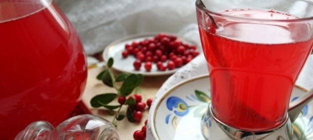 Морс клюквенный с медом