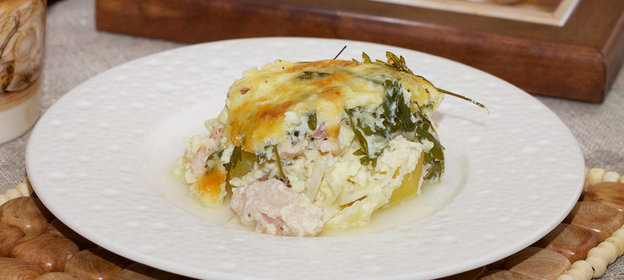 Нежная запеканка с куриным филе