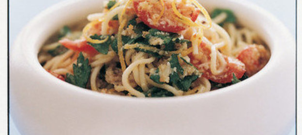 Спагеттини с лимоном и пармезаном