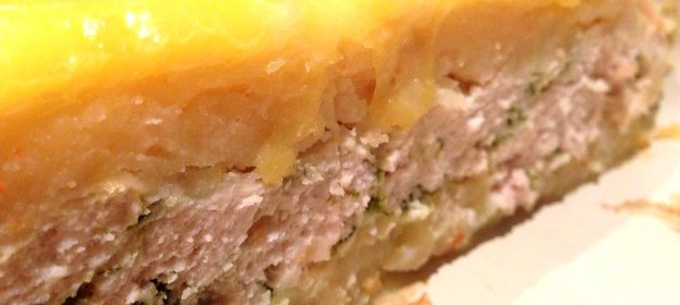 Картофельная запеканка с рыбным фаршем в духовке