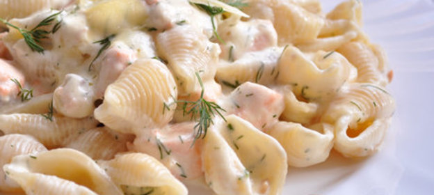 Паста с семгой в сливочном соусе