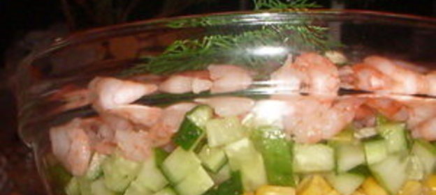 Салат с креветками