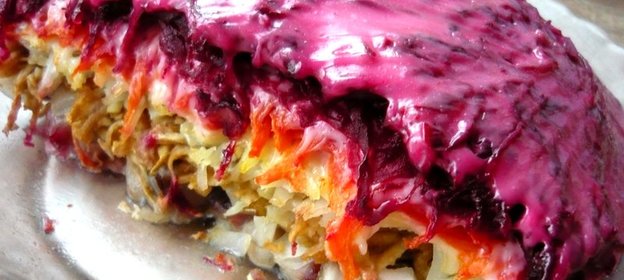 Селедка под шубой с яблоком