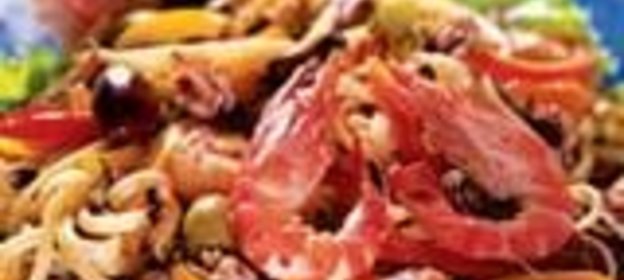 Салат морской со спагетти