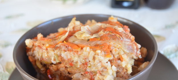 Рыбные ленивые голубцы с пекинской капустой в мультиварке