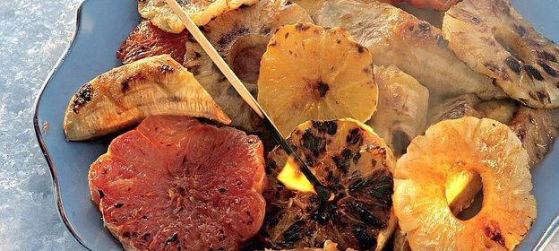 Ассорти-фламбе на барбекю