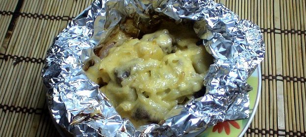 Говядина с овощами в фольге порционно