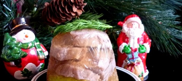 Заливные язычки в яблочном желе с яблоками