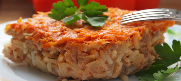 Мясная запеканка с овощами