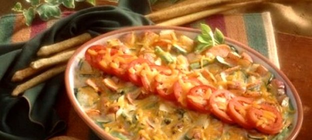 Овощная запеканка с фаршем