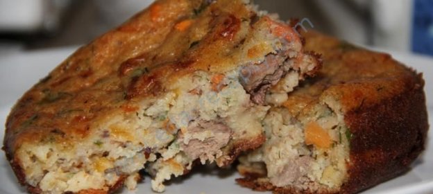 Кекс с печенью и овощами