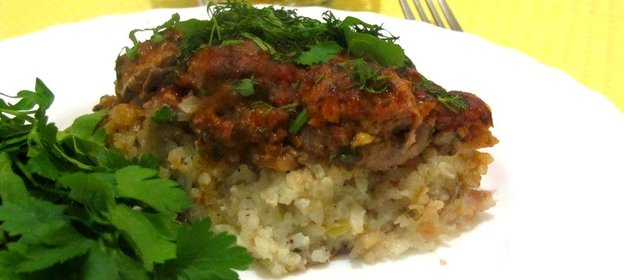 Запеканка из риса с мясными шариками