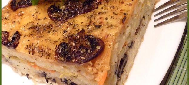 Рисово-грибная запеканка