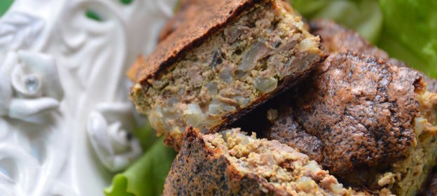 Печеночная запеканка с грибами и рисом