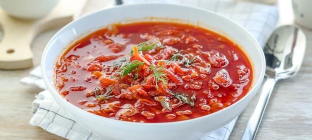 Борщ на мясном бульоне