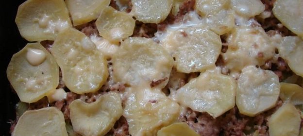 Картофельная запеканка с говяжьим фаршем