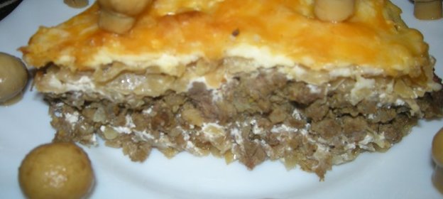 Запеканка с капустой и фаршем