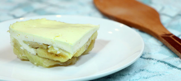 Творожная запеканка с бананом. Видео