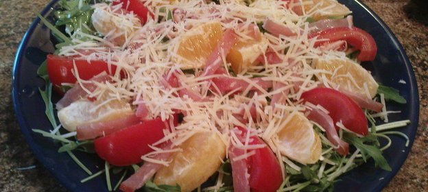 салат с рукколой и апельсином