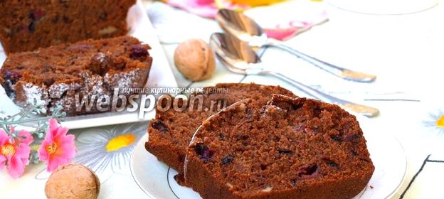 Постный кекс с вишней и имбирём