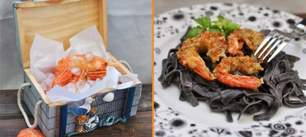 Хрустящие креветки в панировке из хлебных крошек и пармезана