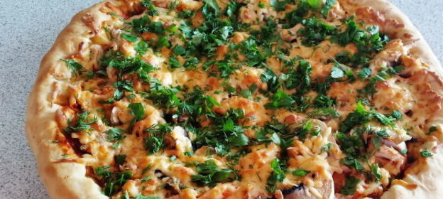 Салат из грибов и мяса цыпленка