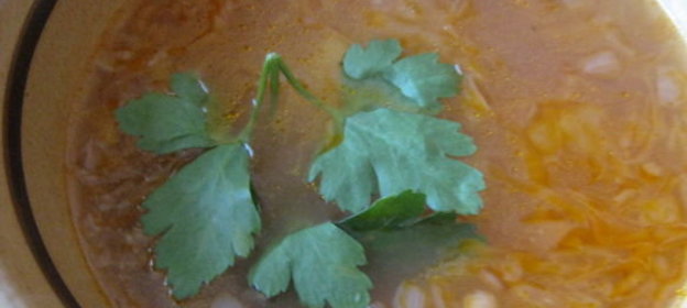 Щи из квашеной капусты с рисом