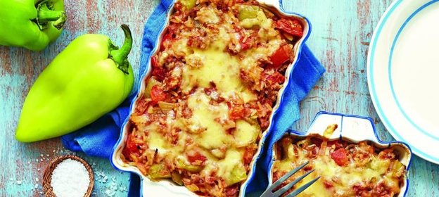 Запеканка из перца и фарша