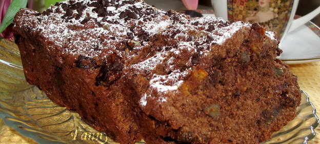 Шоколадно-миндальный кекс с имбирем
