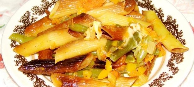Макароны с овощами