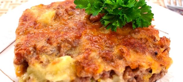 Запеканка с кабачками и фаршем