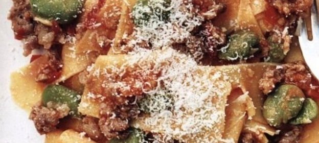Паста с мясным соусом и фасолью
