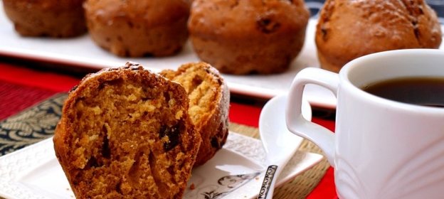 Кексы на кефире с черносливом