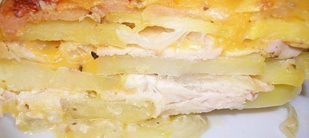 Картофельная запеканка с курицей и сыром