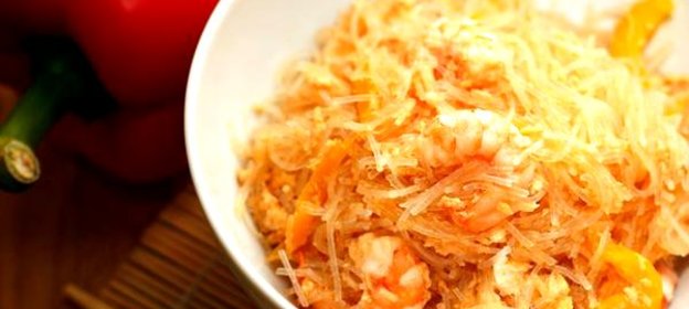 Лапша с креветками